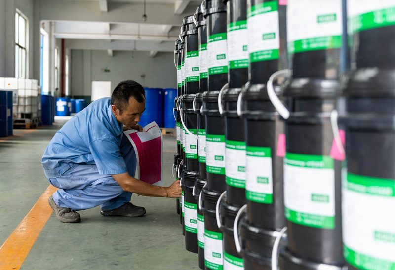 10,000+ m² hazmat store
Resin in, film out